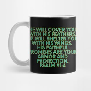 Bible Verse Psalm 91:4 Mug